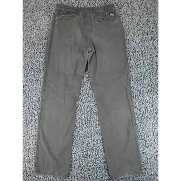 Patagonia Performance Straight Fit Pants Mens 34 Gray Canvas Chino Trousers